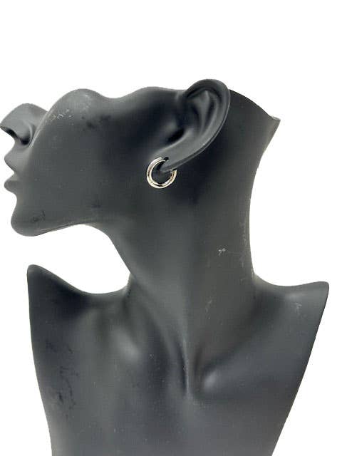 Ladies Metal Tubular Hoop Fashion Elegant Earrings