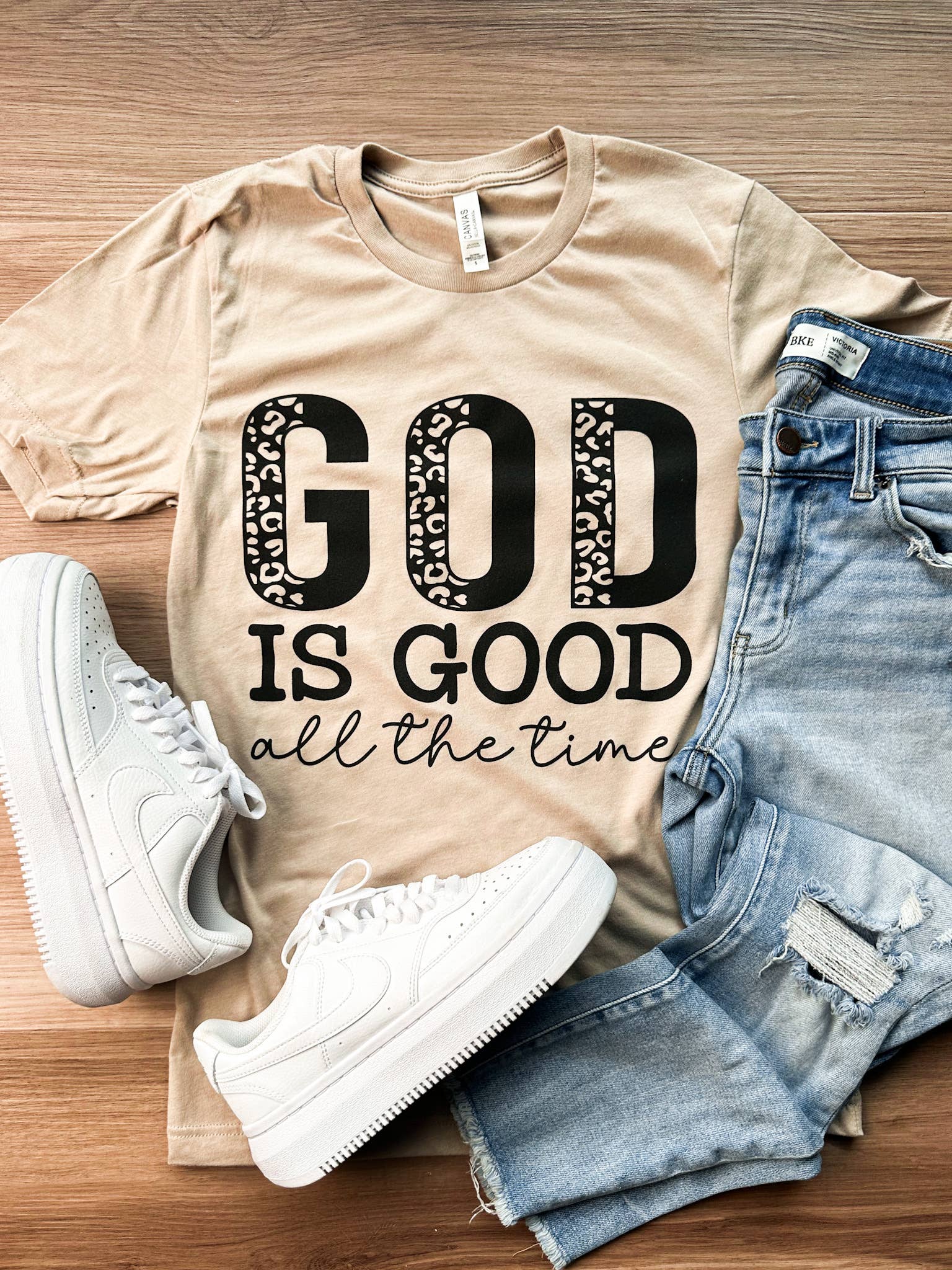 God is Good All The Time Leopard Graphic Tee