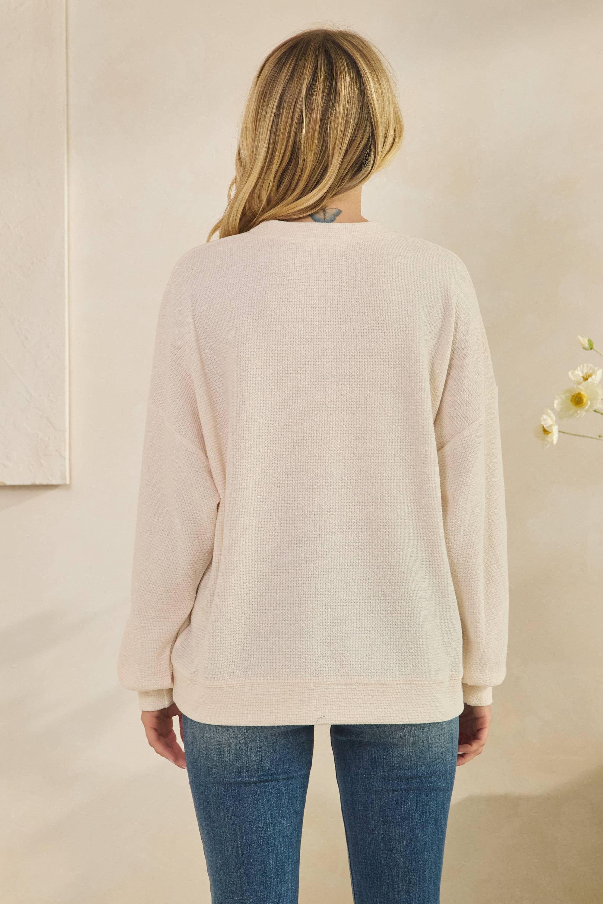 T-42083-"TENNESSEE" CLOUDY KNIT LONG SLEEVE GRAPHIC TOP