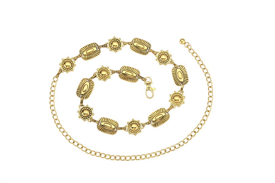 Ladies Fashion Decorative Multi Shaped Chain Belt