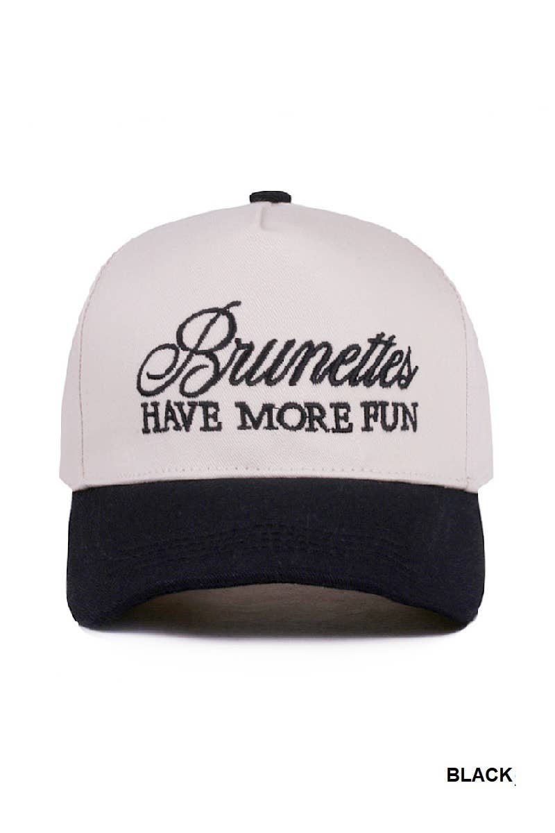 ,,,....1015 Brunettes Have More Fun Two Tone Canvas Cotton Cap SI-28911