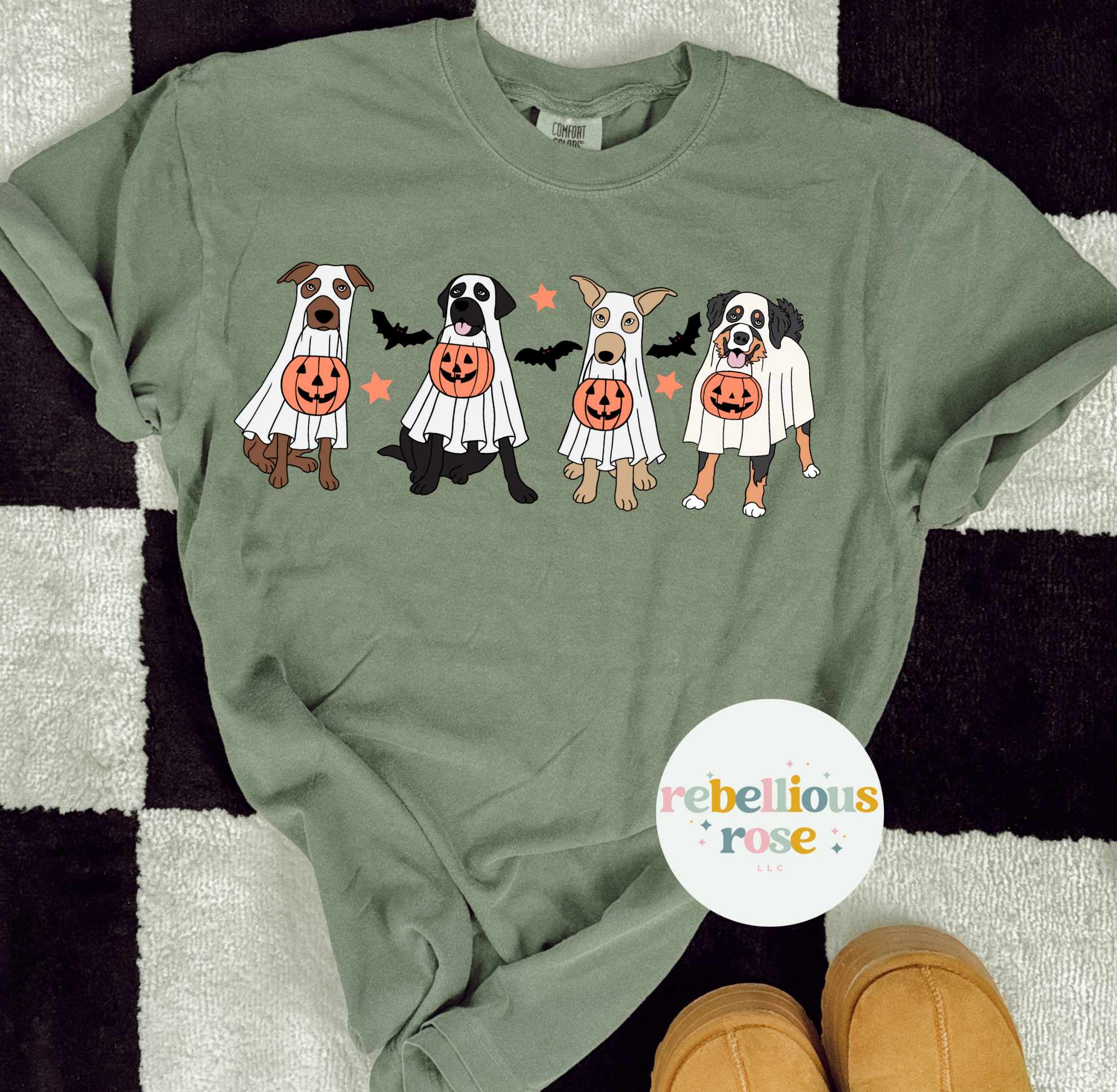 Spooky Dogs Halloween Graphic T-shirt