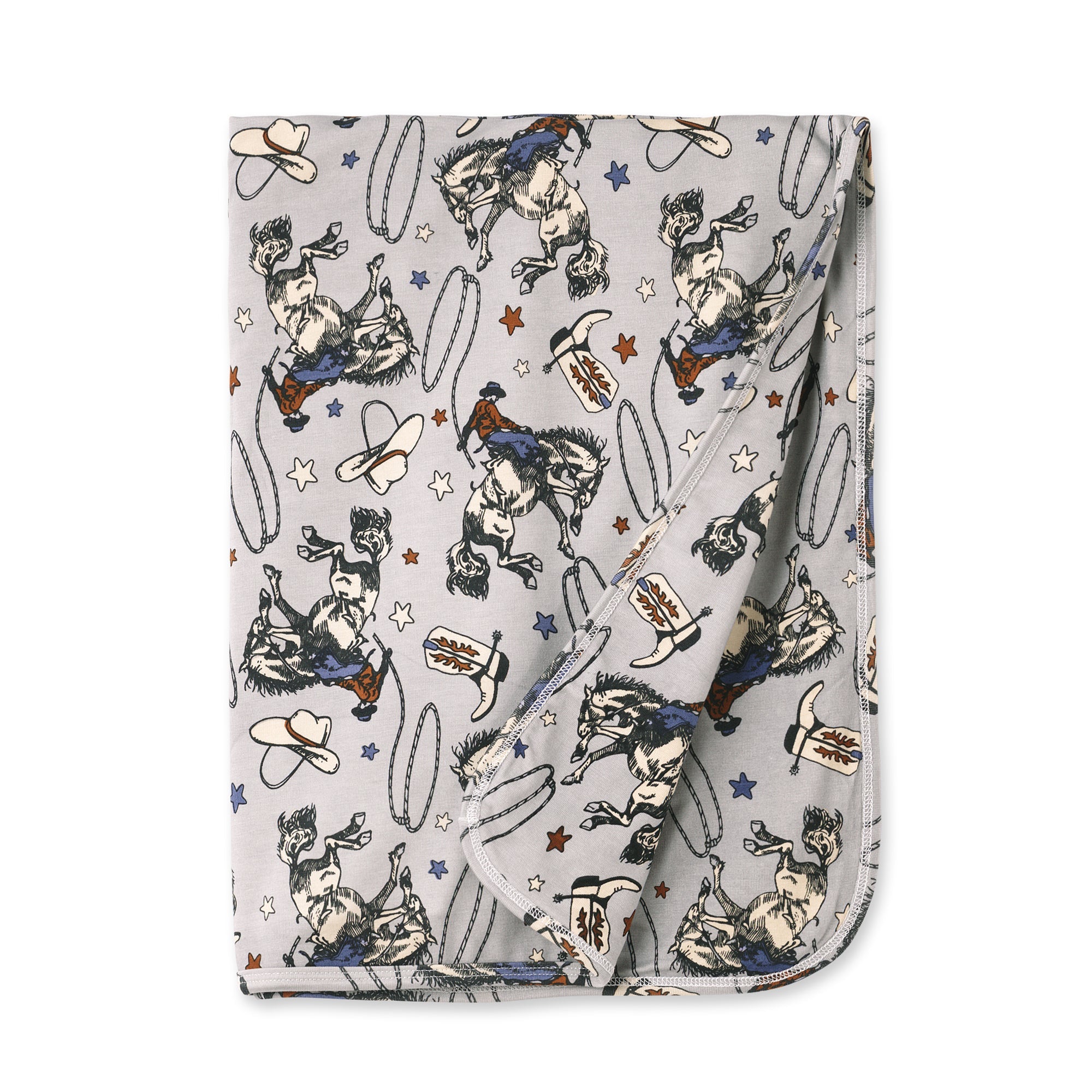 Western Cowboy Rodeo Bamboo Stroller Blanket