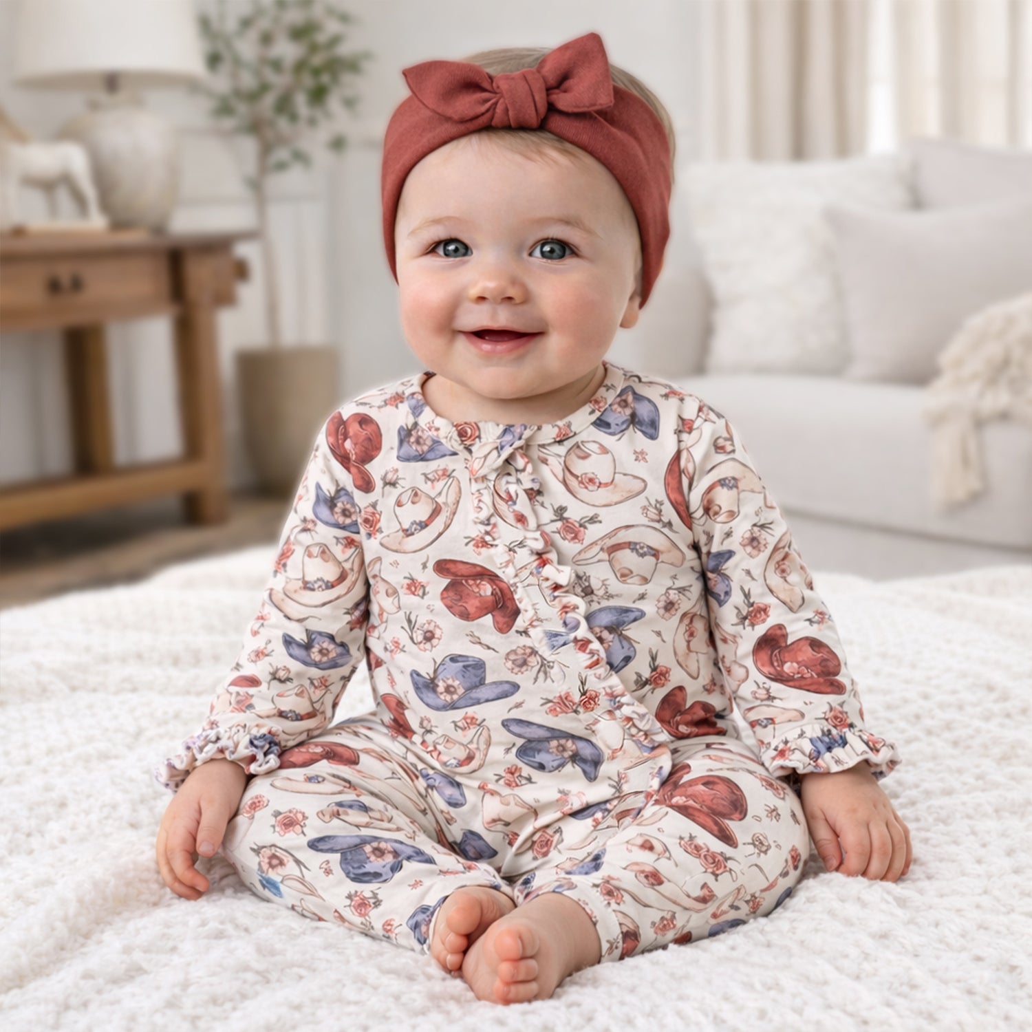 Wildflower Rodeo Cowgirl Zipper Romper - Bamboo Baby
