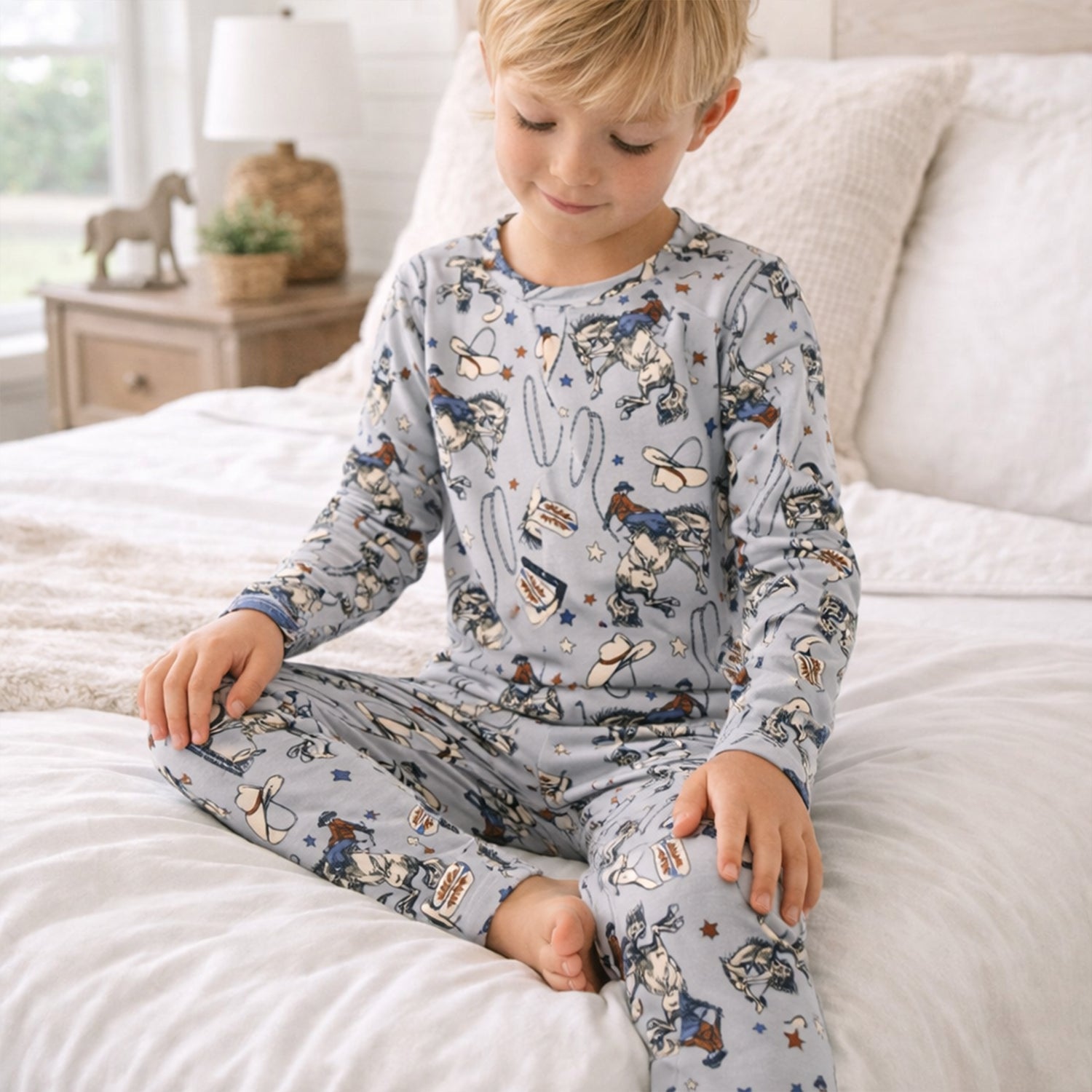 Western Cowboy Rodeo Children's Bamboo Pajama Set