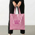 LULU MAC REUSABLE TOTE-LIGHT PINK HOT PINK DOT