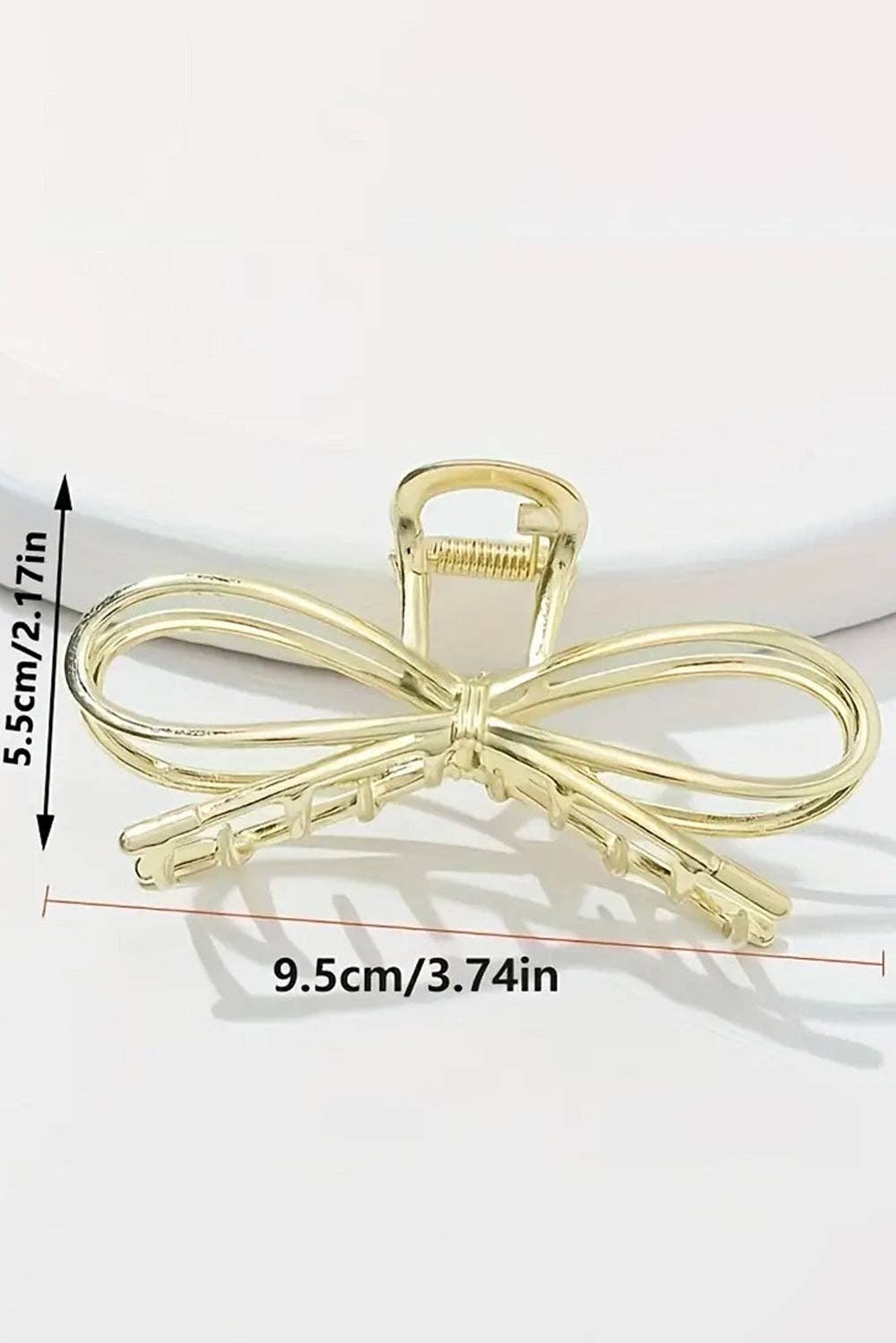 Gold Metal Bow Hair Claw Clip