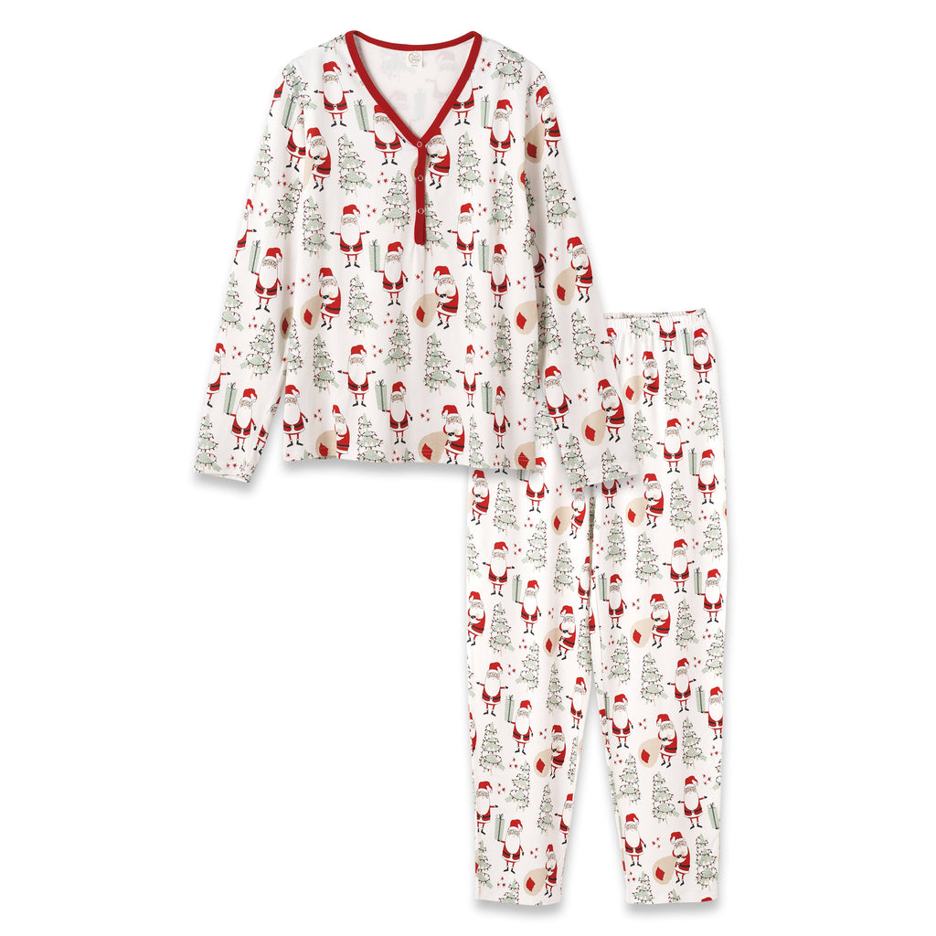 Christmas Santa Women's Bamboo Pajama Set Family Matching